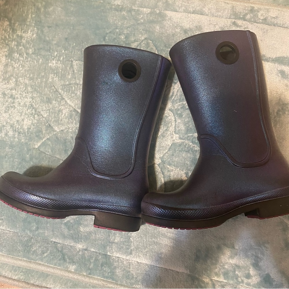 Girls Iridescent Metallic Rain Boots  toddler size 10
